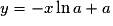 y = -x\ln a + a