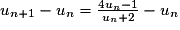 u_{n+1}-u_{n}=\frac{4u_{n}-1}{u_{n}+2}-u_{n}