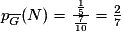 p_{\overline {G}}(N)=\frac{\frac{1}{5}}{\frac{7}{10}}=\frac{2}{7}