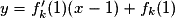 y=f'_{k}(1)(x-1)+f_{k}(1)