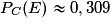 P_C(E) \approx 0,309
