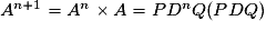 A^{n+1}=A^n\times A=PD^nQ(PDQ)