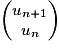 \left(\begin{matrix}u_{n+1}\cr{u_{n}}\end{matrix}\right)