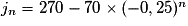 j_n= 270-70\times (-0,25)^n