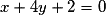 x + 4y + 2 = 0