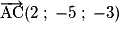 \overrightarrow{\mathrm{AC}}(2\;;\;-5\;;\;-3)