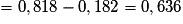 =0,818-0,182=0,636