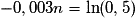 -0,003n=\ln(0,5)
