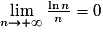\lim\limits_{n \to + \infty} \frac{\ln{n}}{n}=0