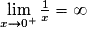 \lim\limits_{x \to 0^+}\frac{1}{x} = \infty