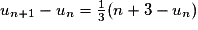 u_{n+1}-u_n = \frac13(n+3 - u_n)
