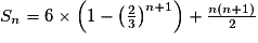 S_n = 6 \times \left(1 - \left(\frac23\right)^{n+1}\right) + \frac{n(n+1)}2
