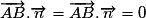 \overrightarrow{AB}.\overrightarrow{n}= \overrightarrow{AB}.\overrightarrow{n}= 0