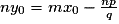 ny_{0}=mx_{0}-\frac{np}{q}
