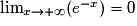 \lim_{x\rightarrow +\infty }(e^{-x})=0