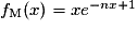 f_{\mathrm{M}}(x)=xe^{-nx+1}