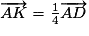 \overrightarrow{AK}=\frac{1}{4}\overrightarrow{AD}