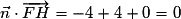 \vec{n}\cdot \overrightarrow{FH}=-4+4+0=0