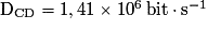 \mathrm {D_{CD}=1,41\times10^{6}\,bit\cdot s^{-1}}