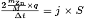 \frac{2\frac{m_{\mathrm {Zn}}}{M}\times q}{\Delta t}=j\times S