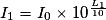 I_{1}=I_{0}\times10^{\frac{L_{1}}{10}}