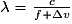 \lambda = \frac{c}{f+\Delta{v}}