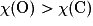 \chi \mathrm{(O)}>\chi \mathrm{(C)}