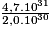 \frac{4,7.10^{31}}{2,0.10^{30}}