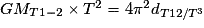 G M_{T1-2}\times T^{2}=4\pi ^{2}d_{T12/T^{3}}