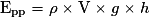 \mathrm{E_{pp}}= \rho \times \mathrm{V}\times g\times h