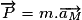 \overrightarrow{P} = m.\overrightarrow{a_{M}}
