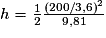 h = \frac{1}{2} \frac{\left ( 200/3,6 \right )^{2}}{9,81}