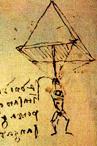 Le parachute de Léonard de Vinci.