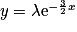 y=\lambda{\mathrm{e}^{-\frac{3}{2}x}}