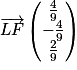 \overrightarrow{LF}\begin{pmatrix}\frac{4}{9} \\-\frac{4}{9} \\\frac{2}{9}\end{pmatrix}