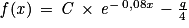 \mathit{f}(\mathit{x})\, =\, \mathit{C}\, \times \, \mathit{e}^{-\, 0,08\mathit{x}}\,-\frac{\mathit{q}}{4}