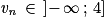 \mathit{v}_{\mathit{n}}\, \in \, \left ] -\, \infty \, ;\, 4 \right ]