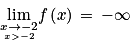 \underset{\underset{x> -2}{x\to -2}}{\mathrm{lim}} f\left ( x \right )\, = \, -\infty