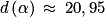 d\left ( \alpha \right )\: \approx \: 20,95