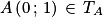 A\left ( 0\, ;\, 1 \right )\, \in \, T_{A}