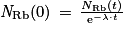 \mathit{N}_{\mathrm{Rb}}(0)\, =\, \frac{N_{\mathrm{Rb}}(t)}{\, \mathrm{e}^{-\lambda \cdot t}}