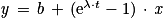 \mathit{y}\, =\, b\, +\, (\mathrm{e}^{\lambda \cdot t}-1)\, \cdot \, \mathit{x}