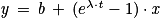 \mathit{y}\, =\, \mathit{b}\, +\, (e^{\lambda \cdot \mathit{t}}-1)\cdot \mathit{x}