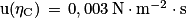 \mathrm{u}(\eta _{\mathrm{C}})\, =\, 0,003\, \mathrm{N}\cdot \mathrm{m}^{-2}\cdot \mathrm{s}