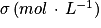 \sigma \, (mol\, \cdot \, L^{-1})